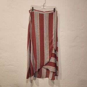 Lavender Field, striped faux wrap skrit, size 4